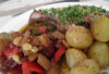 Cotlet de porc cu cartofi si legume (vanatoresc)