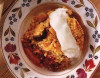 Crumble de piersici cu zmeura