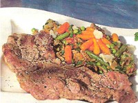 Ceafa la gratar cu mix de legume