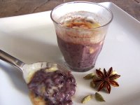 Budinca de orez cu sos de cacao