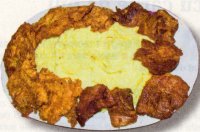 Piure de cartofi cu carne de porc si snitel