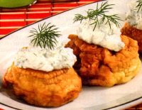 Ciuperci pane umplute cu crema de branza