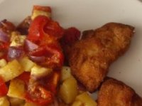 Cotlet de porc cu ardei gras si galuste