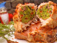 Cotlet de porc umplut cu mazare