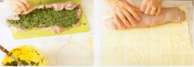 reteta in imagini: rulada de curcan si spanac in foietaj