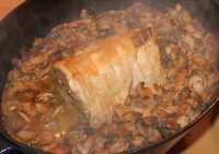 Friptura de porc cu ciuperci si costita afumata