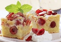 Pandispan cu visine din compot