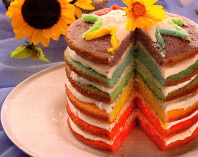 prajitura curcubeu rainbow cake