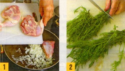 mancare de pui cu marar in imagini