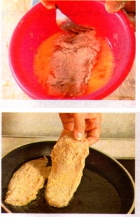 snitel vienez de pui, pasi