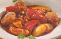 Tocana de porc cu cartofi si gogosari