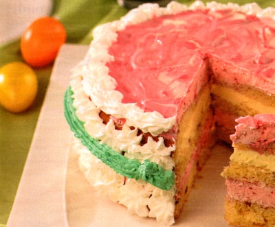 tort cu crema de zmeura si vanilie